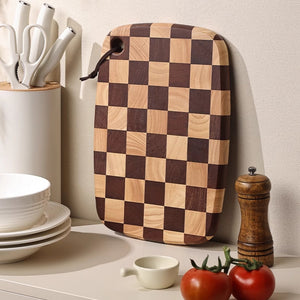 Elevate Your Culinary Experience with the Acacia Chessboard Grid Cutting Board