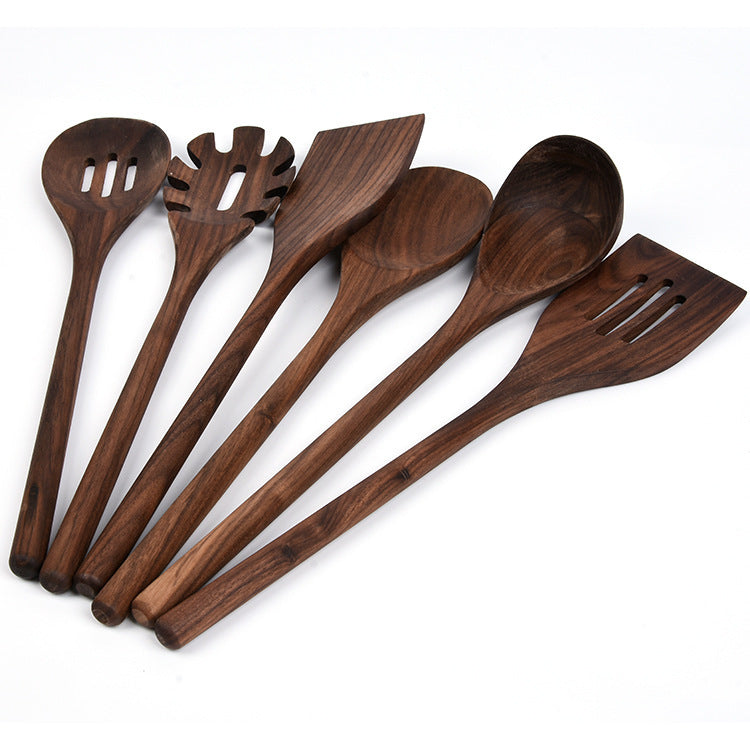 6-Piece Black Walnut Kitchen Utensils