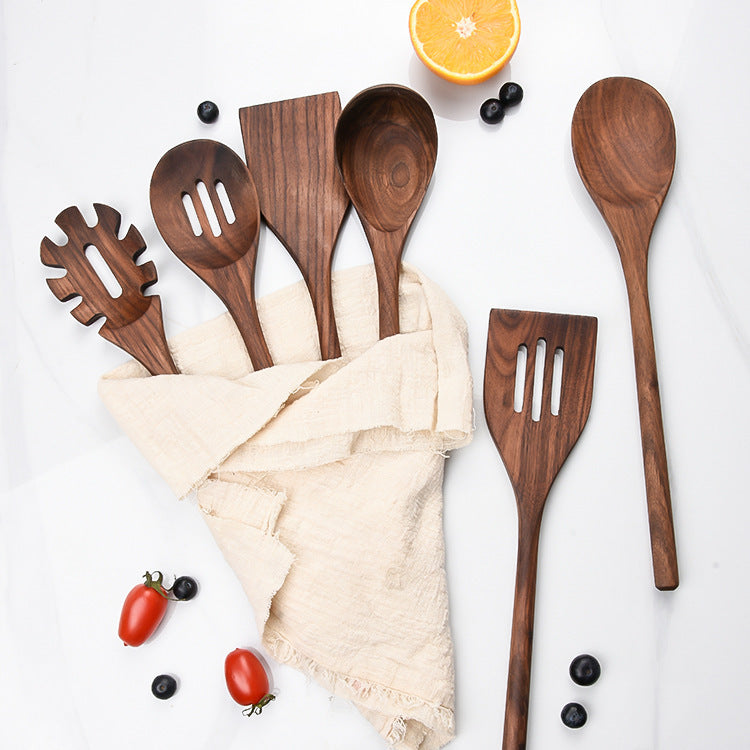 6-Piece Black Walnut Kitchen Utensils