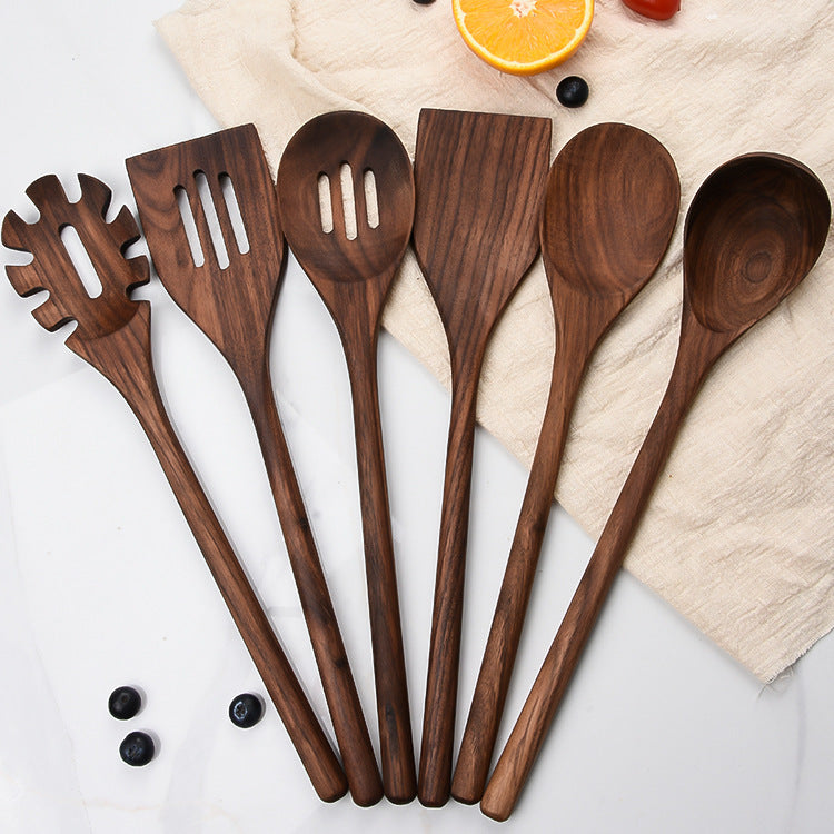 6-Piece Black Walnut Kitchen Utensils
