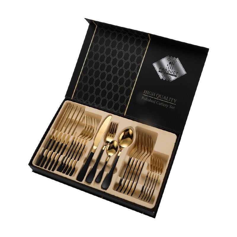 24-piece stainless steel cutlery set