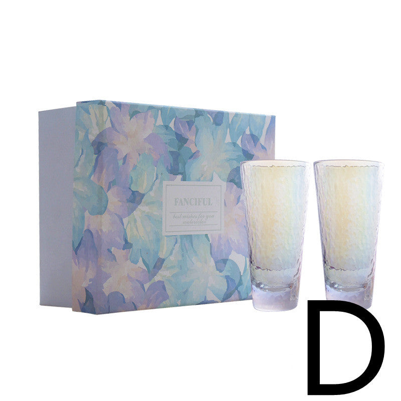 Creative Colorful Hammer Pattern Glass Set