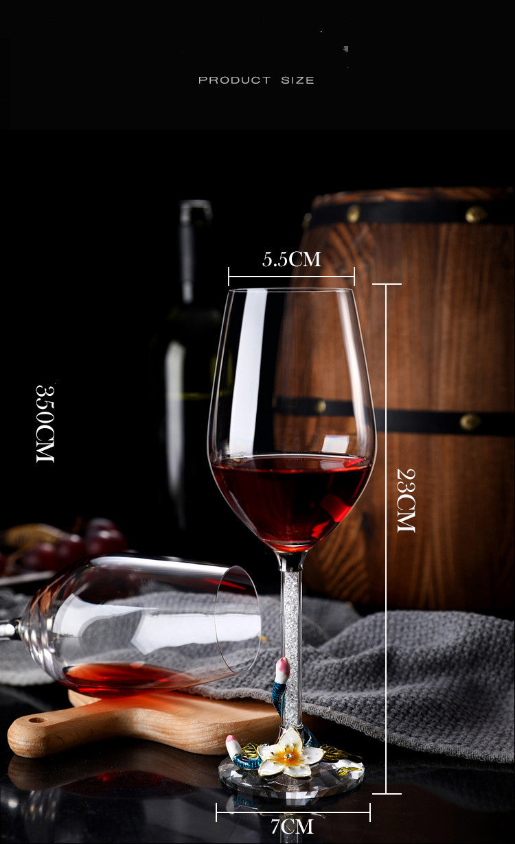 European style enamel red wine glass