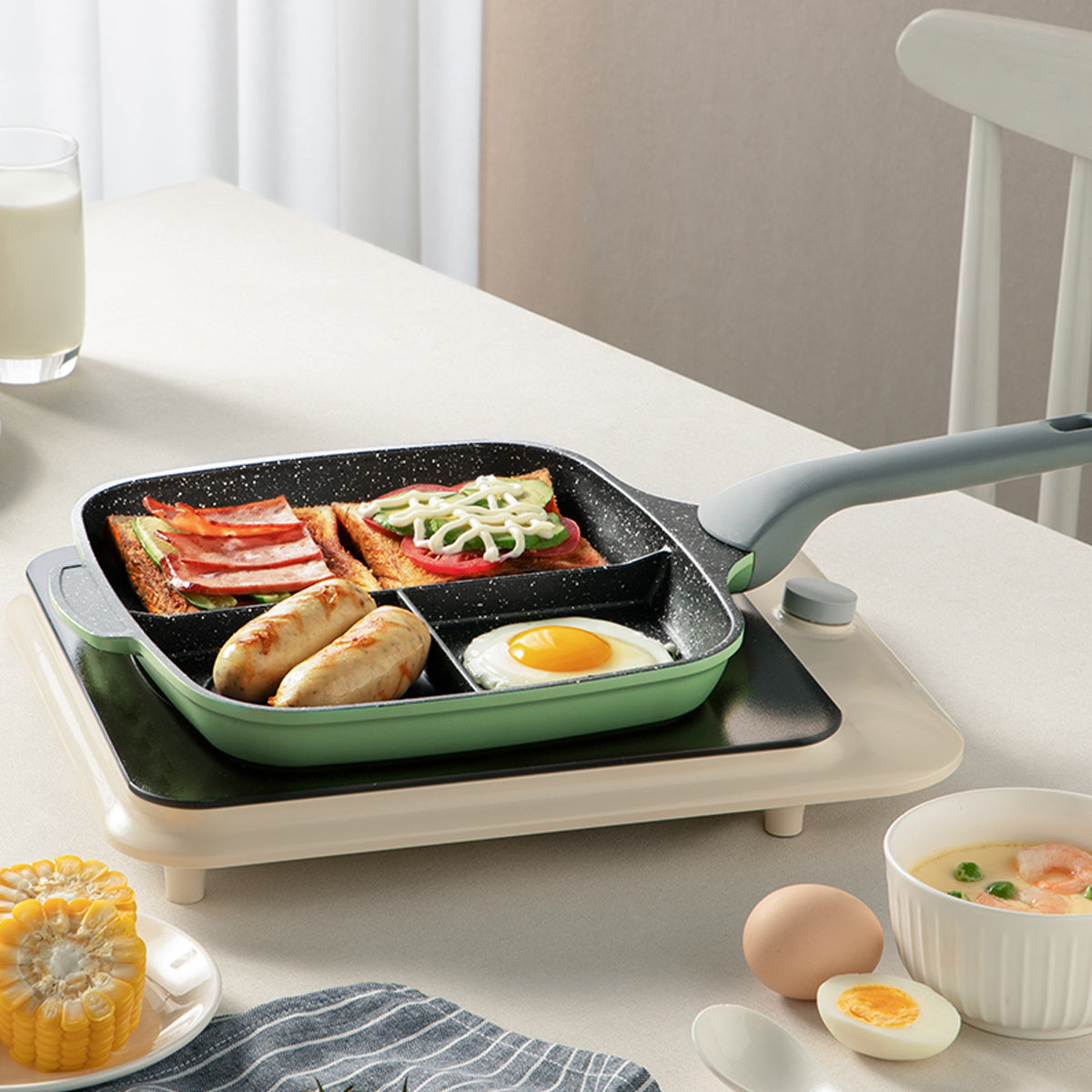 Bamboo Bluestone Breakfast Omelette Pan