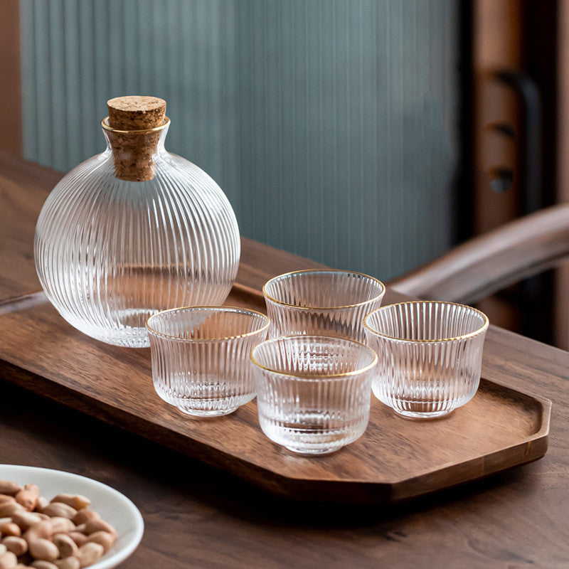 Creative Glass Vertical Grain Sake Wine Set
