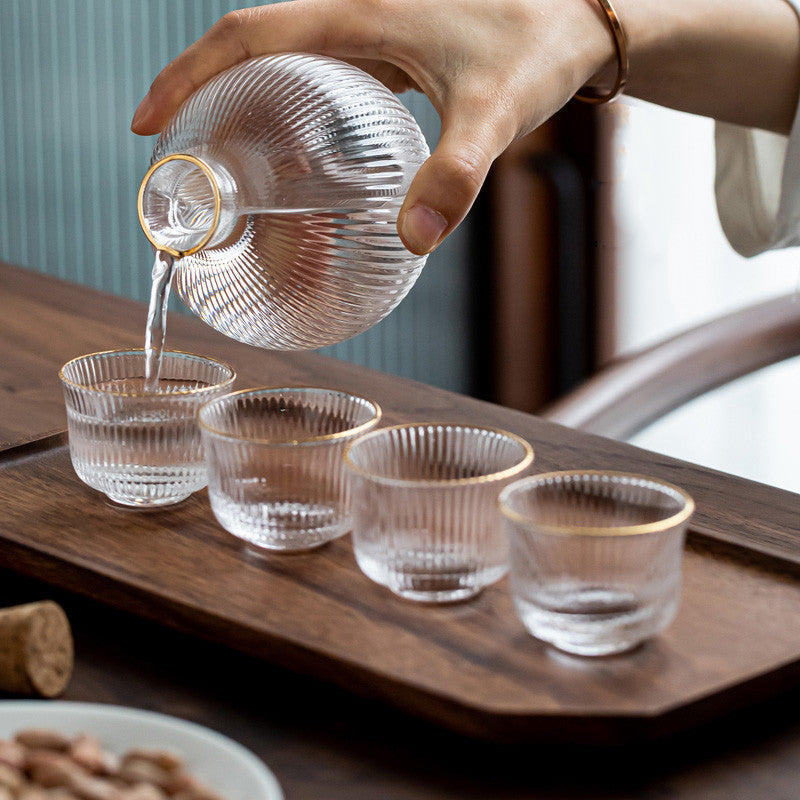 Creative Glass Vertical Grain Sake Wine Set