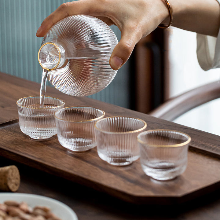 Creative Glass Vertical Grain Sake Wine Set