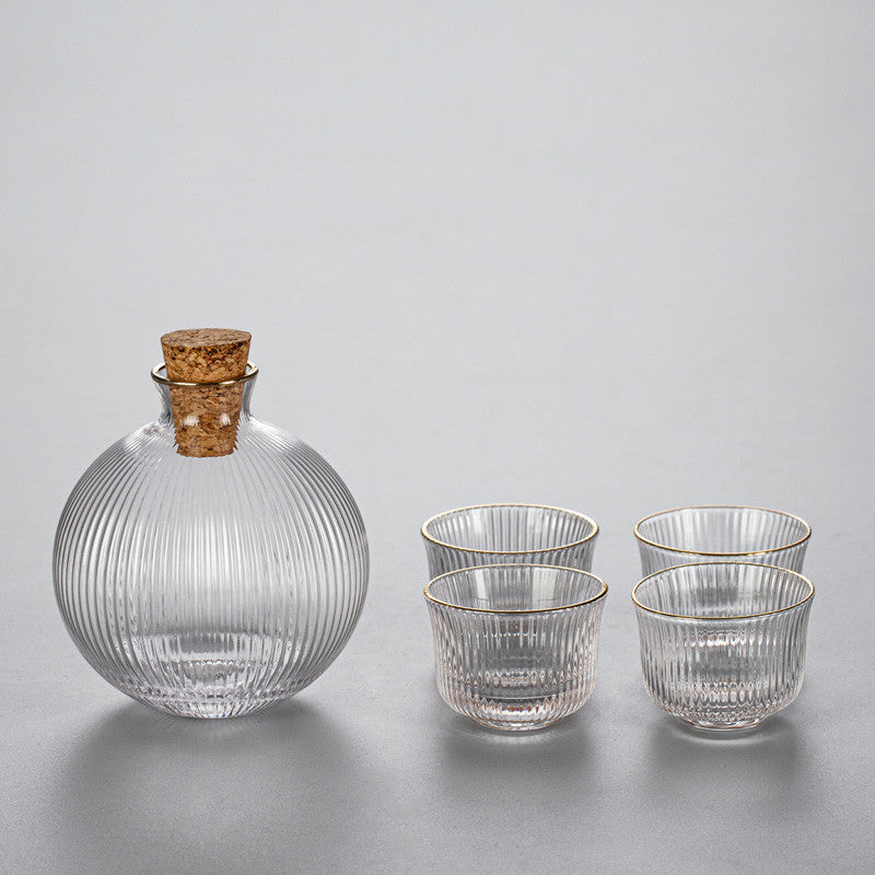 Creative Glass Vertical Grain Sake Wine Set